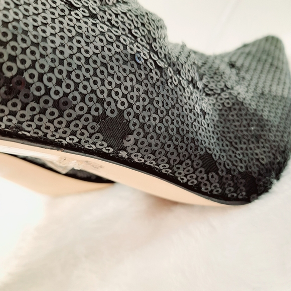 Aldo Cirelle Black Sequin Boots Size 8 US - Picture 14 of 15